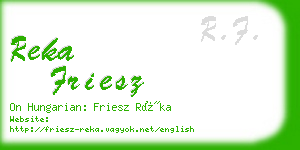 reka friesz business card